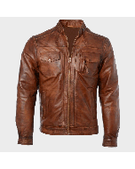 TAN EDINBURGH BROWN LEATHER JACKET