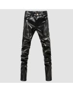Men Slim PU Leather Pants