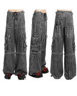 Wide Legs Denim Cargo Pant, Goth Pants Black Denim, Rave pants, Goth pants, Gothic Jeans