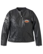 Women's 120th Anniversary Cafe Racer Leather Jacket - Black