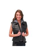 Women's Club Vest With Removable Hoodie Vest - Leather personlized Gift for men's - Black leather vest for men's
